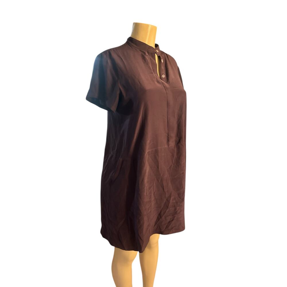 Women S Dusen Dusen for Totokaelo Purple 100% Silk Shirt Shift Dress Button